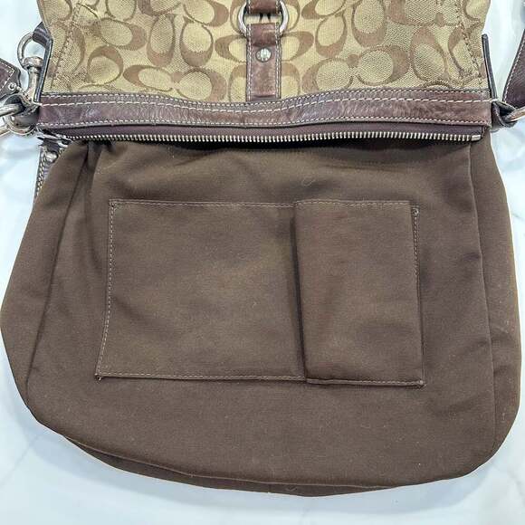 Coach Chelsea Signature Brown Canvas Hobo Shoulder Bag Y2K - Picture 13 of 14